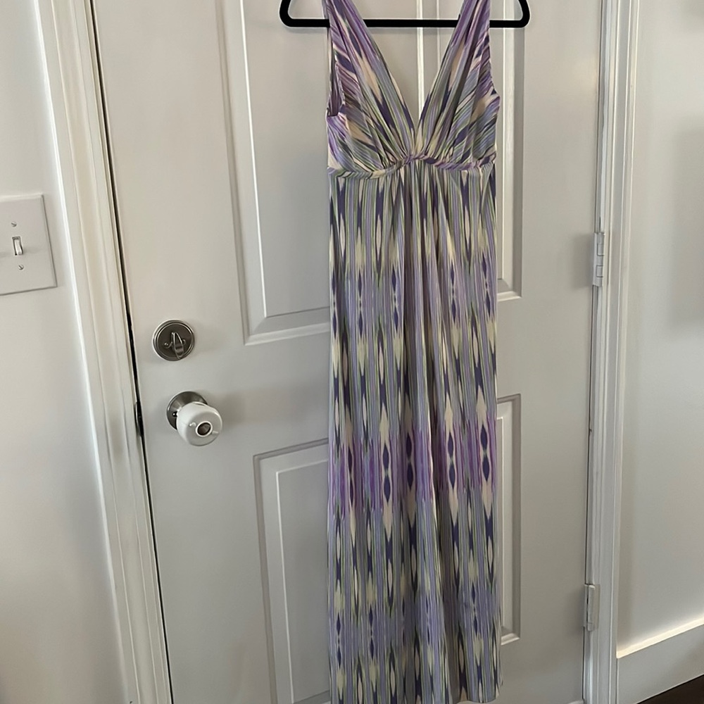 Natori XS full length maxi dress wedding spring pastel